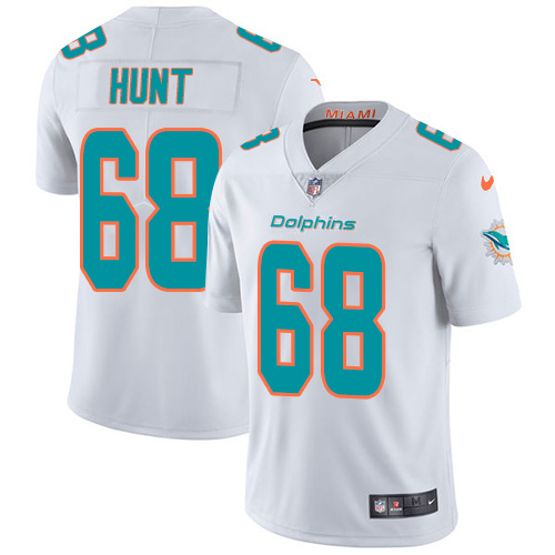 Miami Dolphins #68 Robert Hunt White Men Stitched NFL Vapor Untouchable Limited Jersey